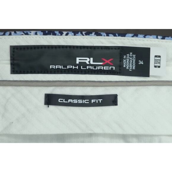 RLX Ralph Lauren Golf Classic Shorts Mens 34 Blue Floral Print Preppy Casual - Picture 3 of 3